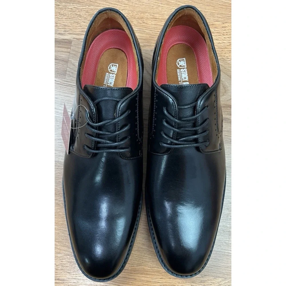 Stacy Adams Benson Plain Toe Oxford Black Dress Shoes Men's Size 13 WIDE NEW